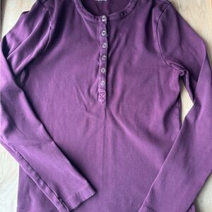Women’s Long Sleeve Maroon Henley